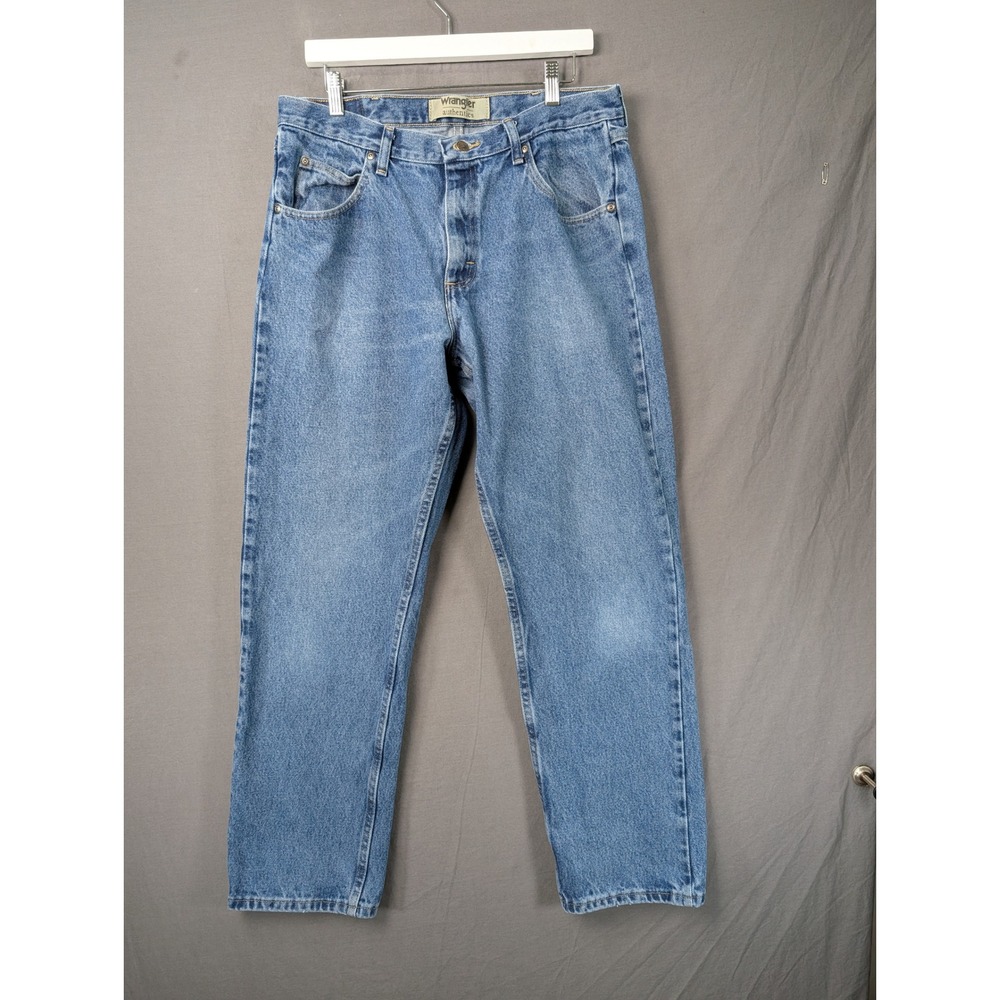 Wrangler Authentics Mens Blue Classic Regular Fit Denim Jeans 34x32 ZM200SD